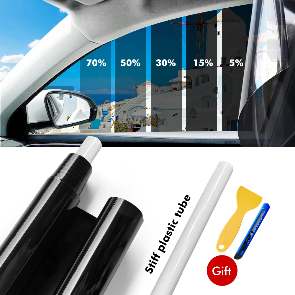 Window Tint Film for Cars Window Privacy Film Heat UV Block Scratch Resistant Blackout Auto Car Windshield Sun Shade Film