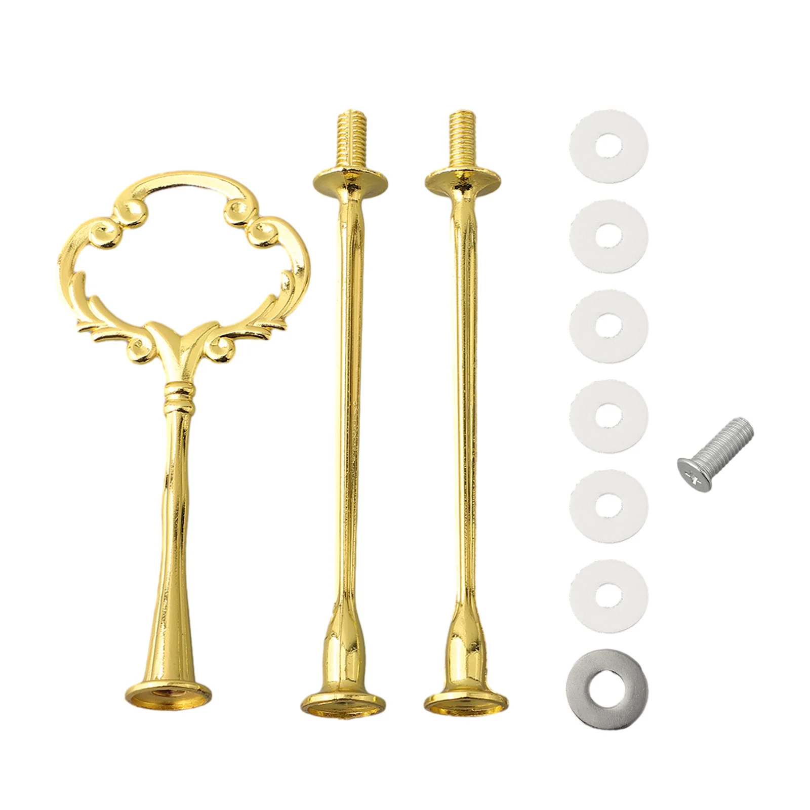 2/3 Tier Cake Plate Stand Cupcake Fittings Silver Golden Wedding Party No Plate Hardware Rod Stand Holder Home Kitchen Cake Tool