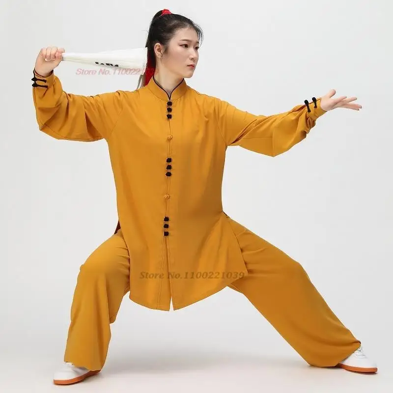 chinese vintage tai chi performance clothes tops+pants set martial arts tai chi taiji training uniform team performance set