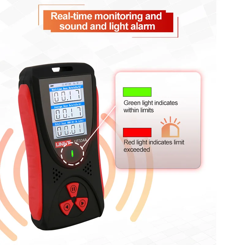 Radiation Detector Geiger Counter UNI-T Radiation Dose Tester UT334A Dosimeter Geiger Counter X-ray Beta Gamma Detector Radiometer Audible Alarm