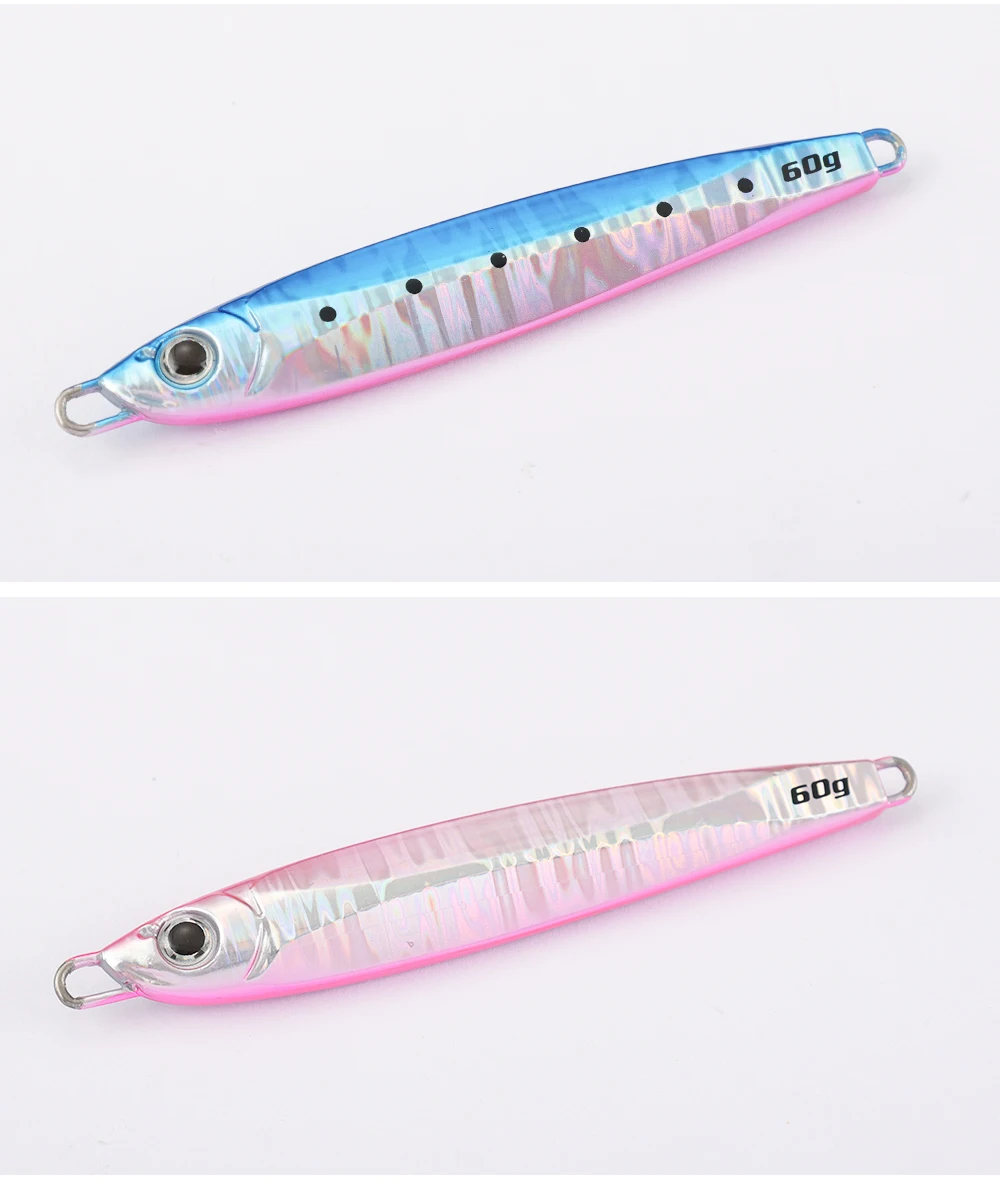 JIGGINGPRO Slim Metal Jig 20g-80g Weitwurf-Küstenjigköder Schnell Sinkender Salzwasserköder für Bonito, Makrele, Blaufisch – Detail 7