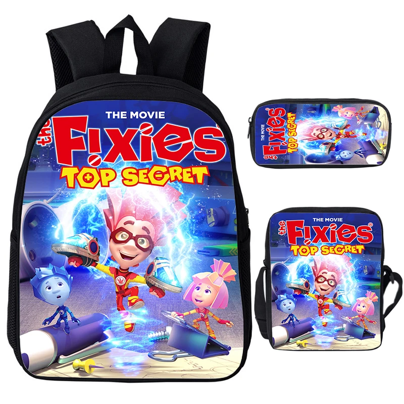 Students Cartoon The Fixies 3pcs Set Backpacks Shoulder Bag Pencil