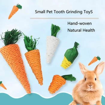 Natural Straw Rope Carrot Hamster Molar Chew Toy Small Pets Toys For Hamster Rabbit Grinding Groducts.jpg