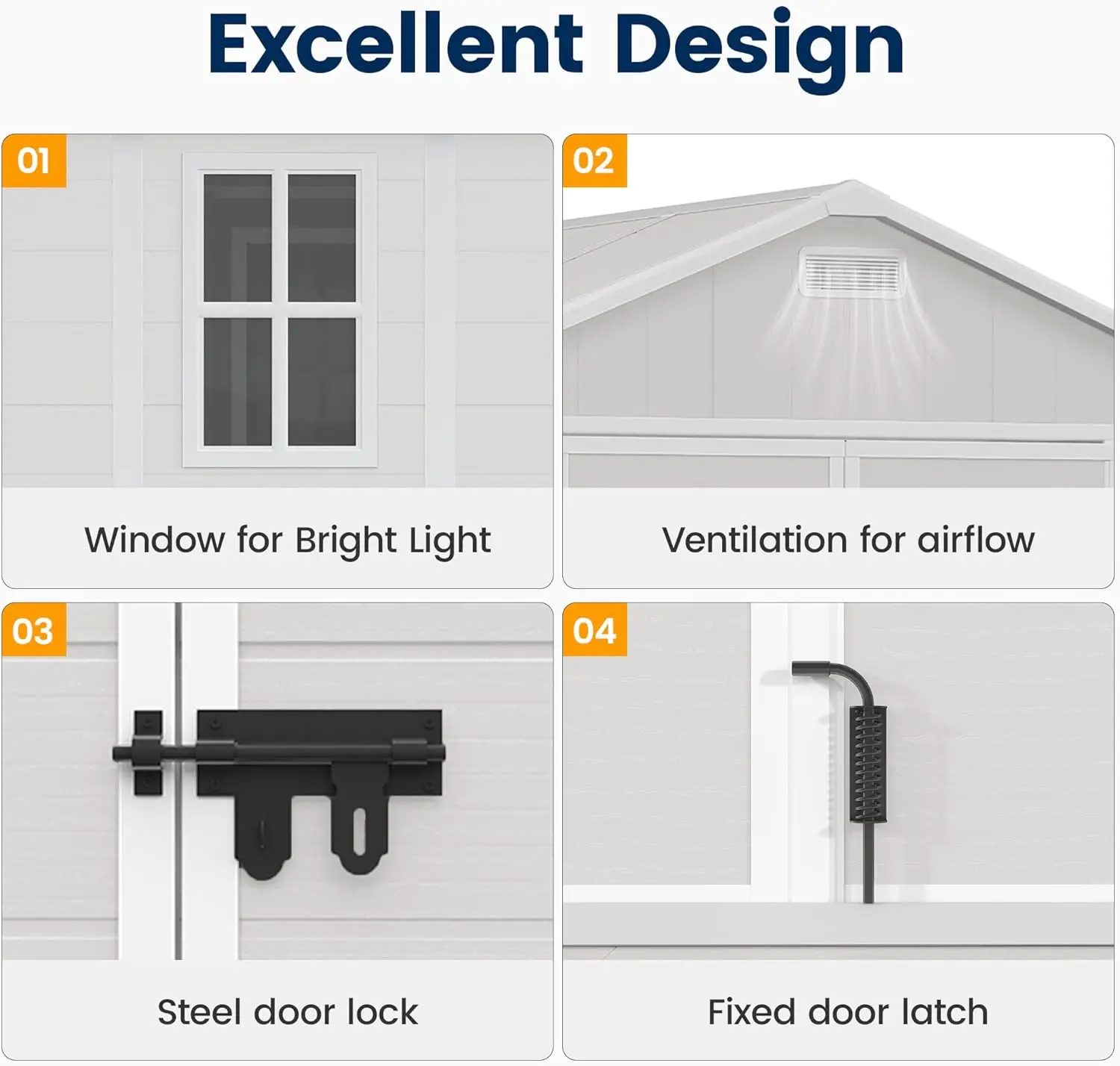 Resin Storage Shed 8 x 10 FT, Outdoor Garden Sheds with Floor Plastic Patio Outdoor Storage with Lockable Door for Bike