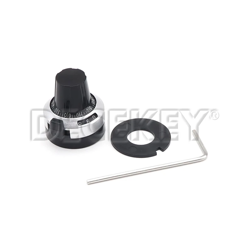 1Set 3590S Precision Multiturn 10k Potentiometer 10 Ring Adjustable Resistor Turns Counting Dial Rotary 6.35mm Knob