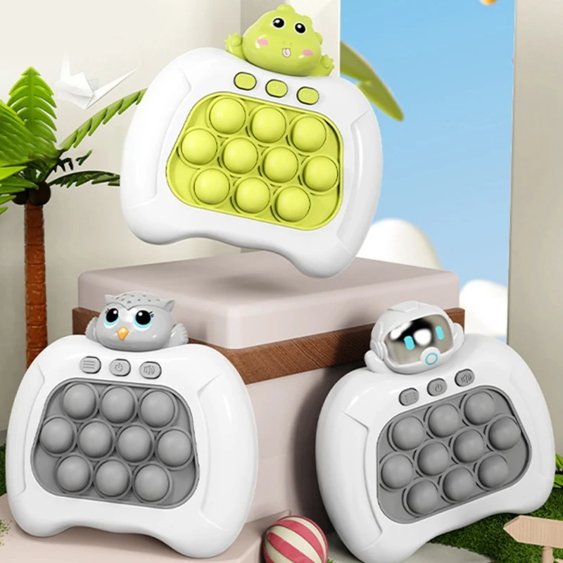 

Bubble Pop Push Fidget Toy Children Handheld Quick Press Game Adult Squeeze Stress Relief Sensory Light-Up Whac-A-Mole Toys