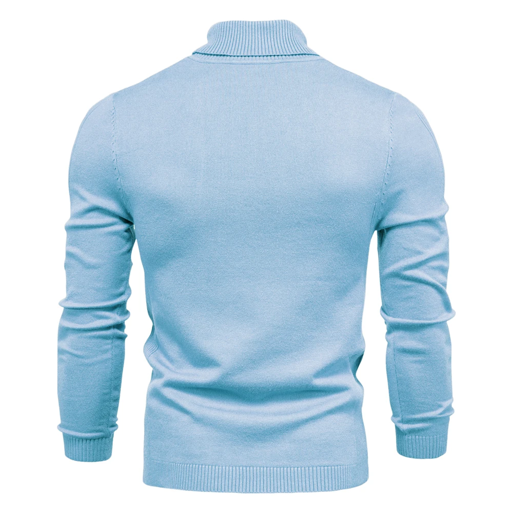 Description Picture 4 of item2021 New Winter Turtleneck Casual Solid Color Warm Pullover Quality Slim High Neck Long Sleeve Sweater Men
