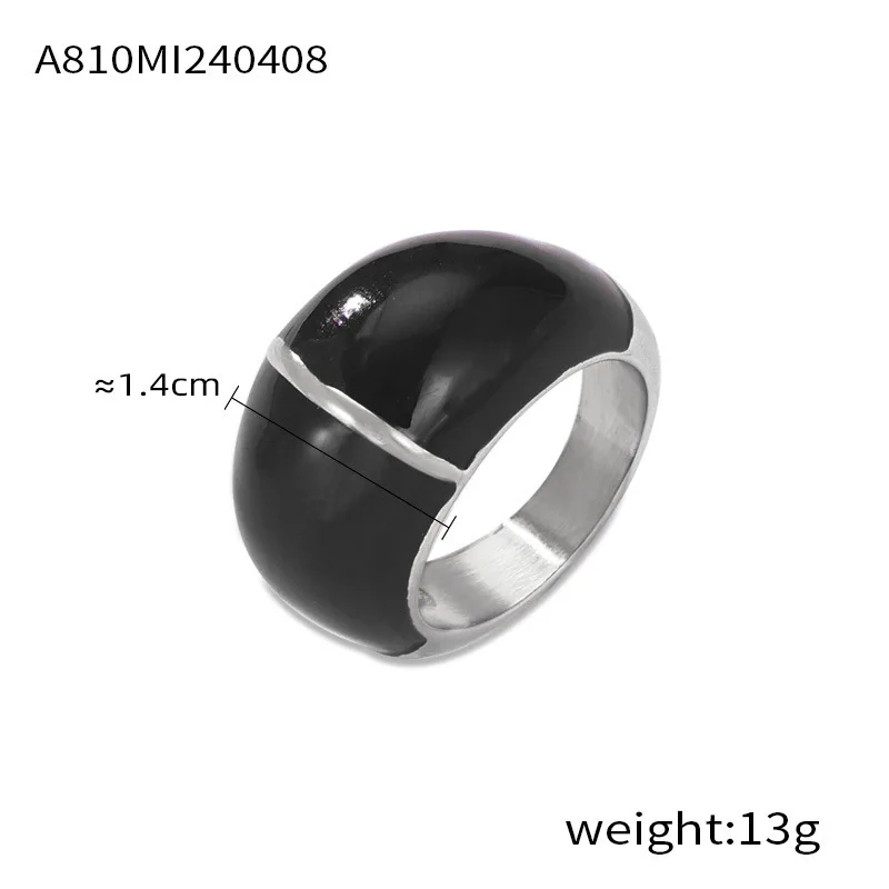 Elegant 316L Stainless Steel Black Rings - Waterproof Minimalist Couple Bands in Gold and Silver