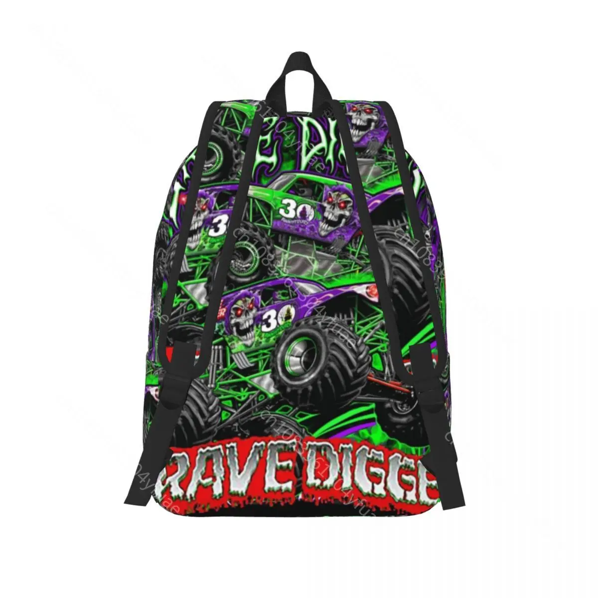 Monster Jam Truck Backpack Grave Digger Unisex Polyester Outdoor Style Backpacks Christmas Gift Kawaii High School Bags Rucksack
