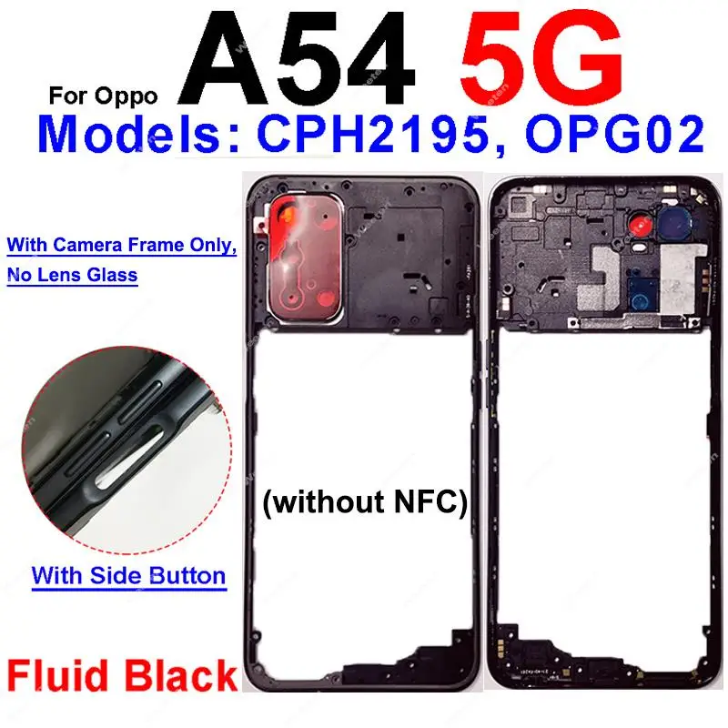 Enhanced Middle Frame Housing Bezel Cover with Side Buttons and Camera Lens Parts