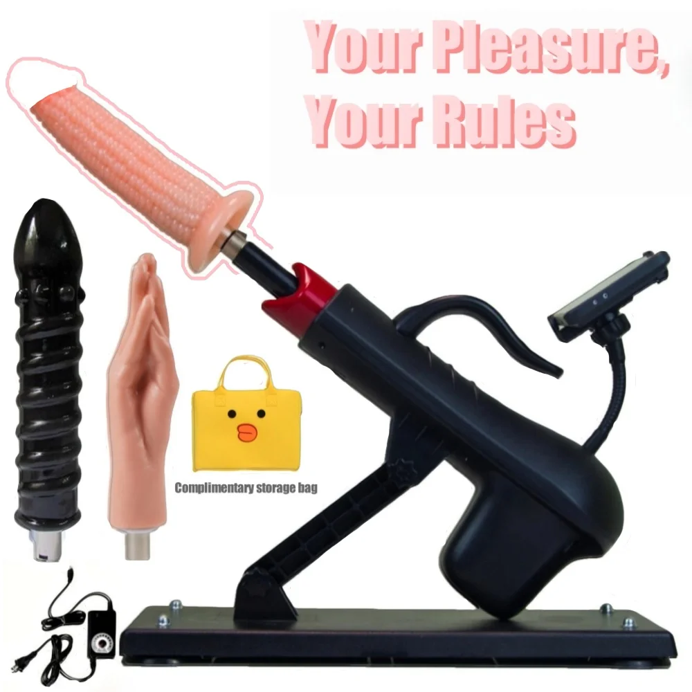 Quiet Sex Machine for Couples and Adults - Powerful Adjustable Thrusting, Hands-Free, Includes Stand & Dildo Attachments