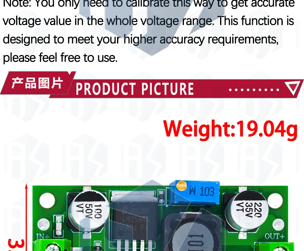 1~5PCS EGBO LM2596 LM2596S Leistungsmodul + LED-Voltmeter DC-DC Einstellbares Step-Down-Stromversorgungsmodul mit Digitalanzeige – Detail 10