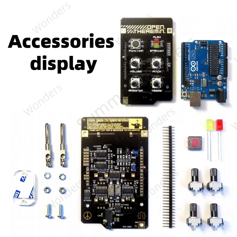 Theremin Kit Musical com Antena Arduino Uno Cabo Usb Instrumento Eletrônico Pronto para ir Personalização Personalizada - Imagem 6