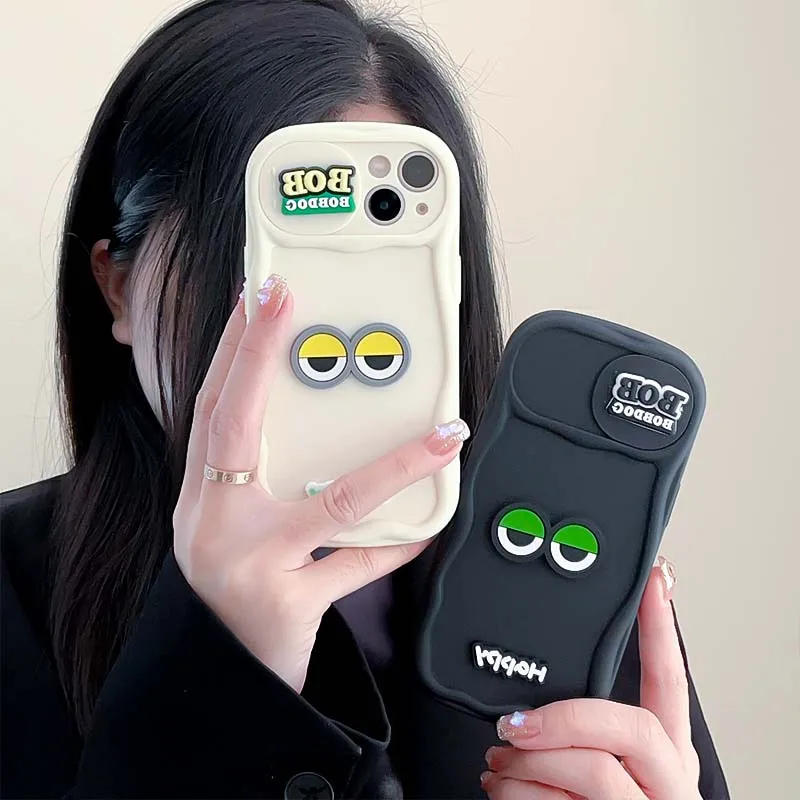 Phone Protective Case With 3d Cartoon Eyes For Iphone Series_voghion.com