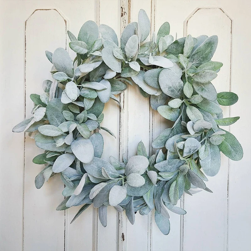 WallHangingWreathChristmasWreathRusticCabinWallHangingsheepEarFlockingWreath