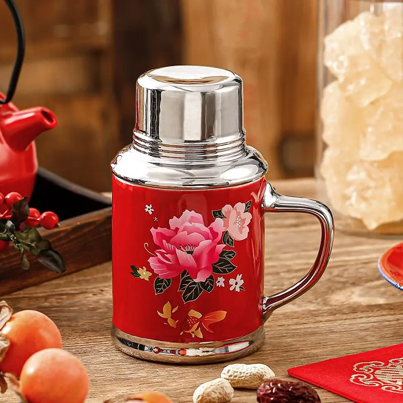 Vintage Retro Ceramic Mug with Lid - Wedding Gift, Home Decorative Coffee Cup for Tea/Coffee & Hot Beverages