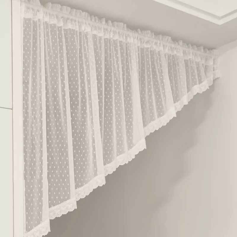 Semi Sheer Curtain Valances Window Topper Sheer Kitchen Tier Swag Privacy Half Window Curtain for Bedroom Living Room Home Decor 3