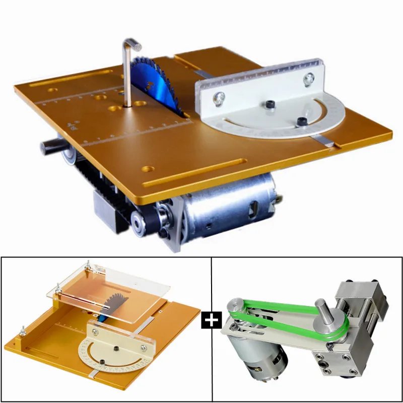 Woodworking Table Saw Workbench Table Saw Circular Saw Flip Cover Plate with Bearing Motor Lifting Spindle 24x20cm Min Table for 4 Inch Blade