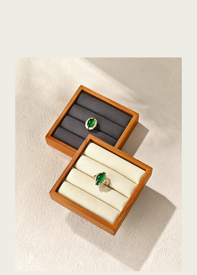 Oirlv New Solid Wooden Ring Tray Jewelry Display Storage Plate For Ring Jewellery Counter Showcase Props Jewellery Organizer
