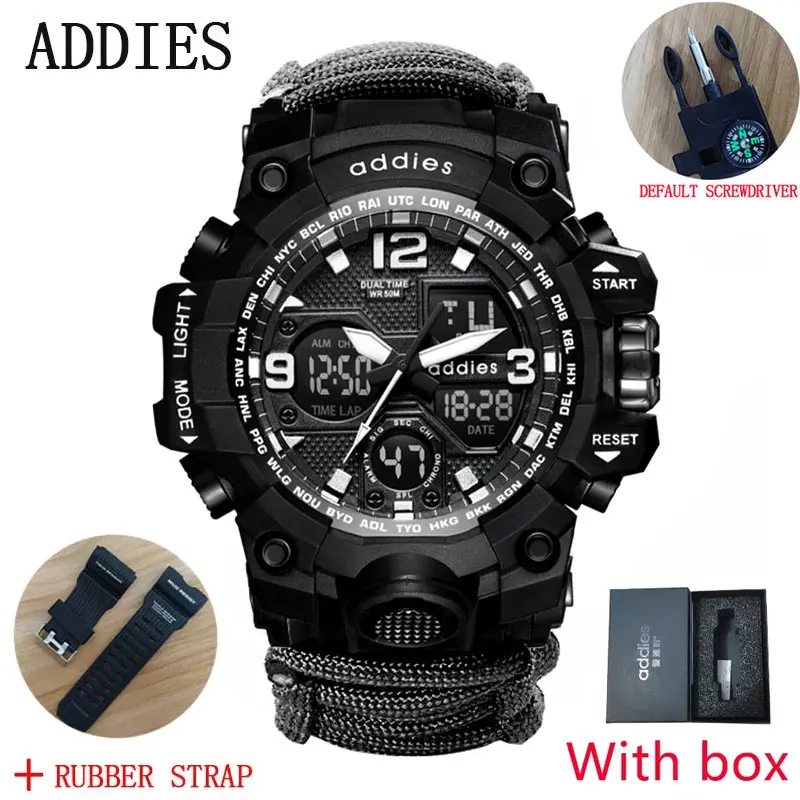 Reloj digital militar de supervivencia para hombre, 23 en 1, táctico  multifuncional, resistente al agua, reloj militar impermeable para  exteriores