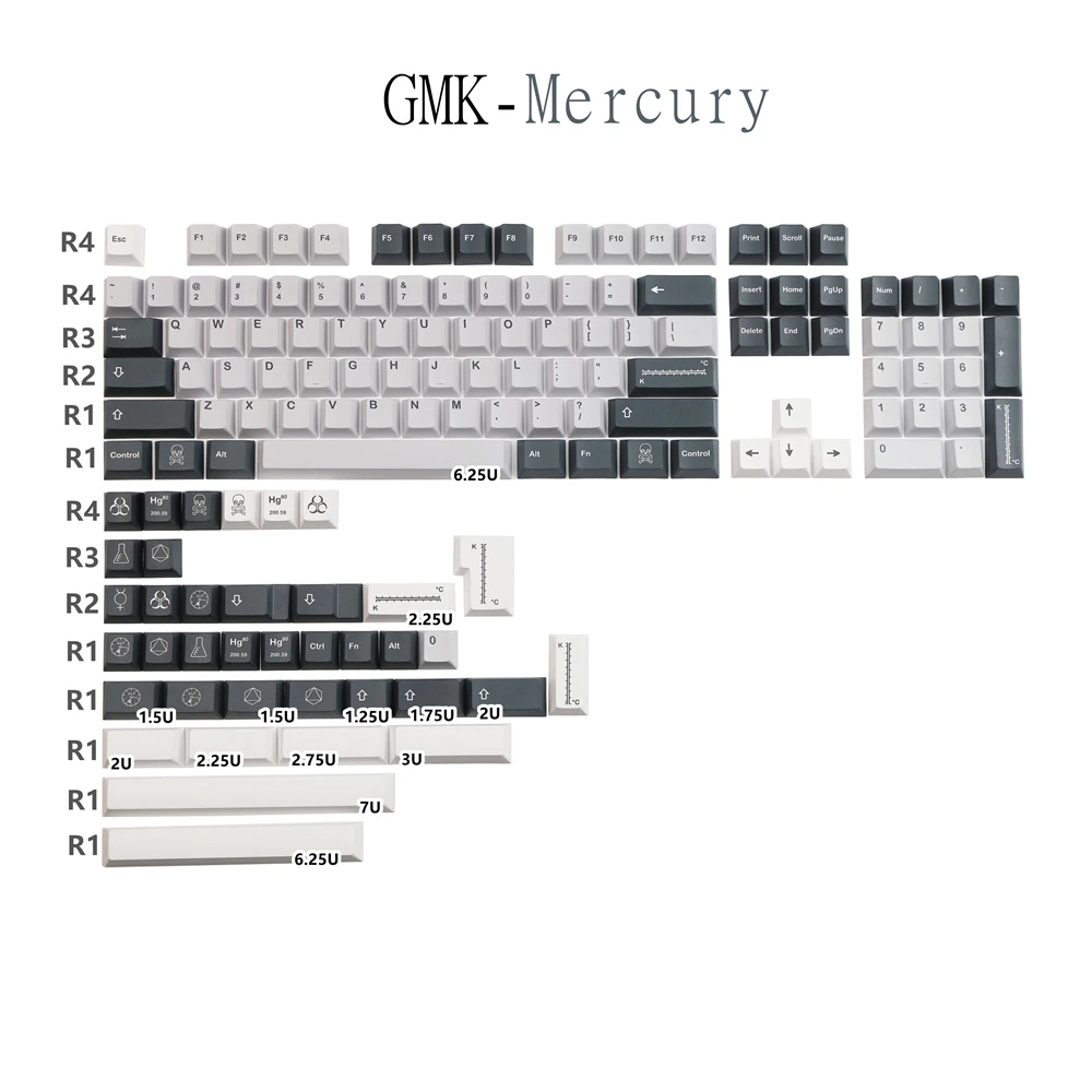 Gmk Mercury Keycaps Teclas Personalizadas Perfil Pbt Cherry 142 Teclas Interruptor mx Teclado Mecânico 60 80 Layout
