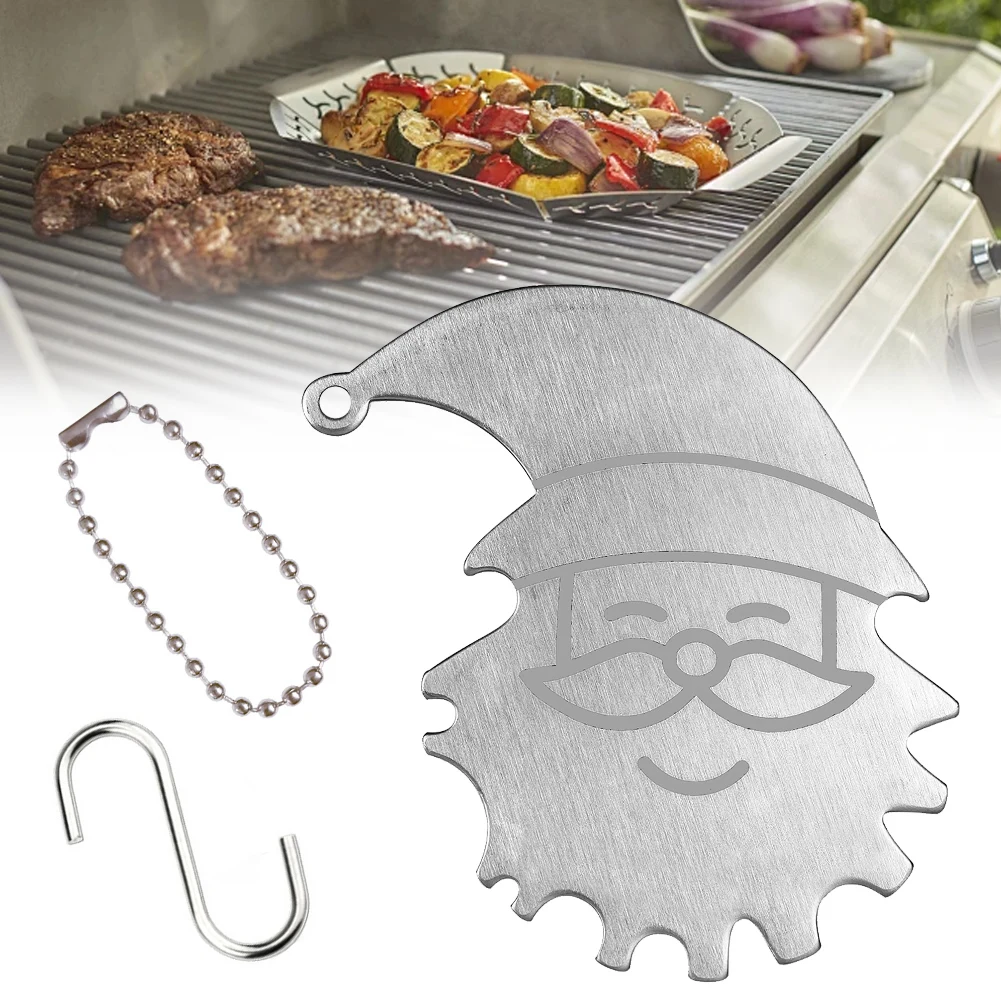 BBQ Grill Scraper Stainless Steel Grills Grate Cleaner Portable Metal Barbecue Scraper Grill Scrubber Tool Camping Accessories