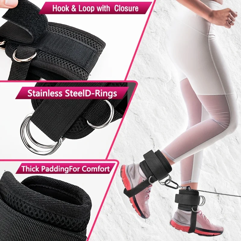 Adjustable D-ring Foot Rope Ankle Buckle Gantry Buckle Ankle Protection Strap Leg Strength Training Sports Protective Equipment Ankle Support Brace Ankle Support Ankle Straps Fitness Ankle Straps