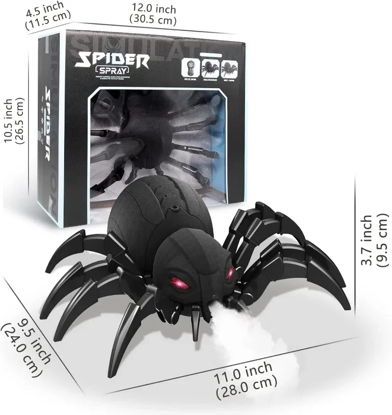 RC Spider Robot Remote Control Spider Toys with Spray/Light/Music Gifts for 6 -12 Year Old Boys Halloween Easter Toys for Kids 6