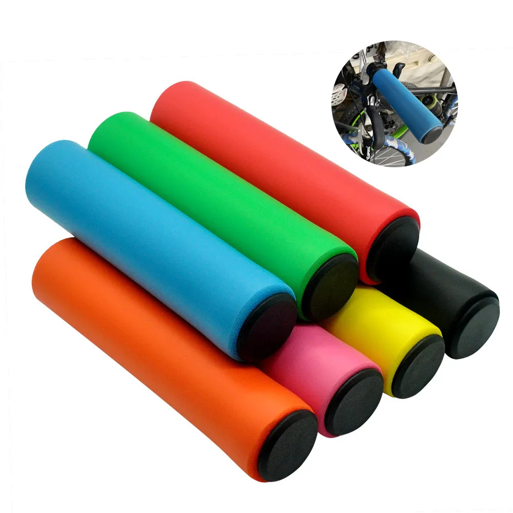 2pcs Soft Silicone Bicycle Handlebar Grips Outdoor MTB Road Bike Sponge Grips Cover Anti-slip Strong Support Cycling Part