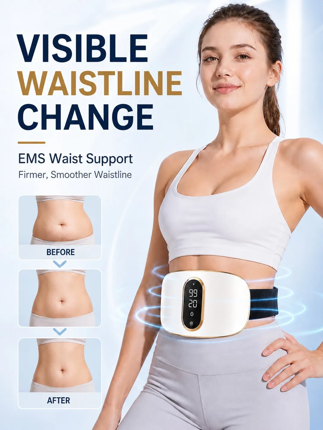 Slimming Machine for Women, Electric Abdominal Fat Burner, Anti-Cellulite Massage Belt, Body Shaping & Belly Fat Removal - immagine 5
