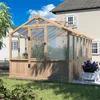 8' x 14' Wooden Greenhouse for Outdoor, Heavy Duty Green House with Ventilated Window and Lockable Door, Walk-in Greenhouse 1