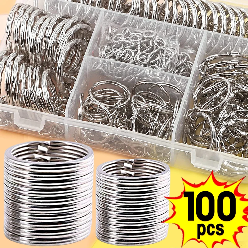 Key Ring Empty Container 10-100PCS-Metal-Blank-Keyring-Keychain-Split-Ring-Keyfob-Key-Rings ...