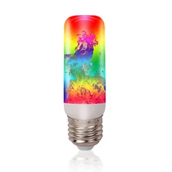 LED Flicker Flame Light Bulb with Simulated Burning Fire Effect - Festive Decorative Lamp with Four Lighting Modes (Multicolor)