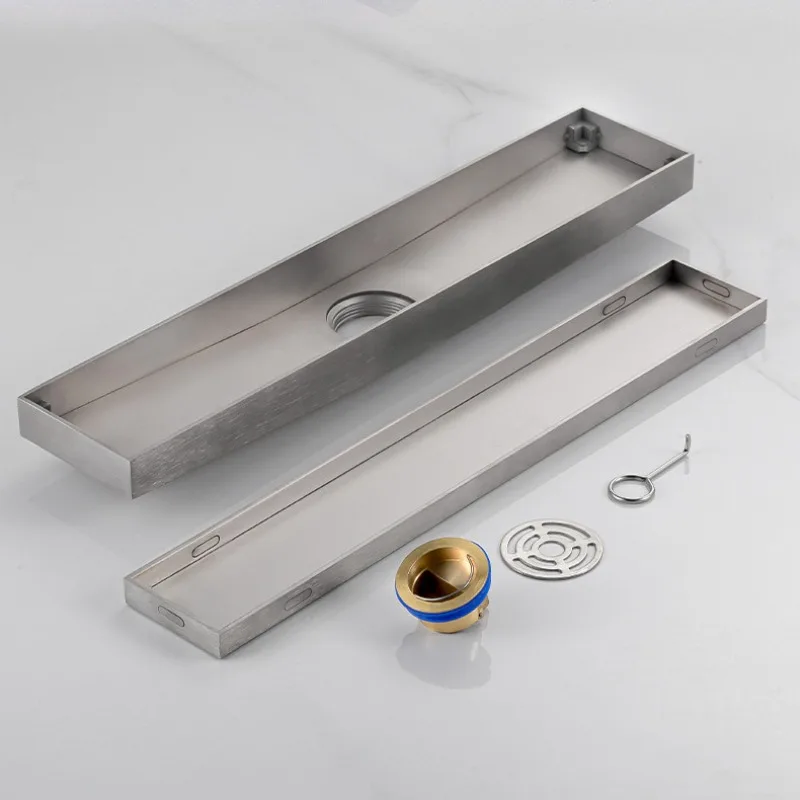 ห้องน้ําหนา 304 สแตนเลสสตีลแถวยาวฝังท่อระบายน้ําซ่อน,ห้องน้ําลาดระบายน้ําระงับกลิ่นกายท่อระบายน้ําชั้น 1