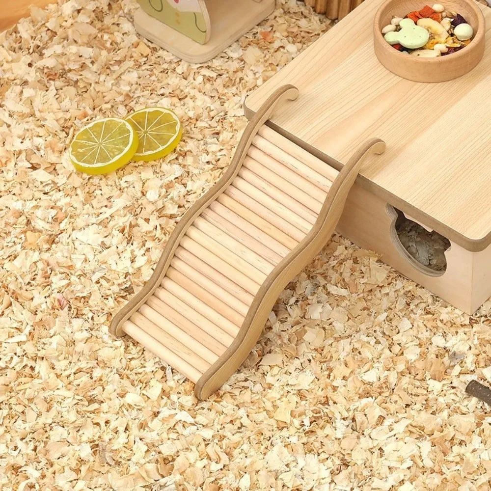 Neue Holz-Wellentreppe 17/21/27cm Wellendesign Hamster-Treppe Langlebige Käfig-Dekoration Gebogene Rutsche Haustierzubehör – Detail 4