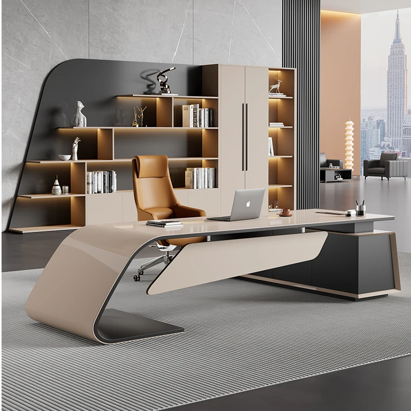 Designer Modern Office Desks Storage Drawers Writing Executive Desk L Shaped Study Office Furniture