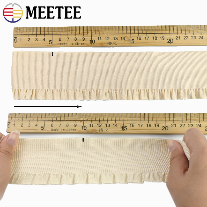 Soft Lace Trim Elastic Band - Stretch Webbing Tape for Dress Waist Decoration and Sewing Accessories