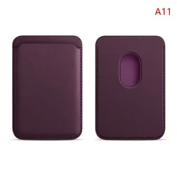 Magsafe Magnetic Leather Wallet Case - Card Holder Phone Bag Purse Cover for Leather Wallet (Dark Purple)
