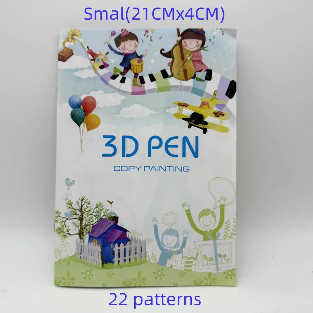 3D Printing Pen 12/22 sheets of 3D printer drawing stencil paper template for 3D printing pen pattern and clear plate set