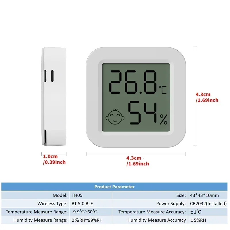 Tuya Bluetooth Temperature Humidity Sensor LCD Thermometer Mini Smart Electric Hygrometer APP Remote Control Home smart temperature humidity sensor