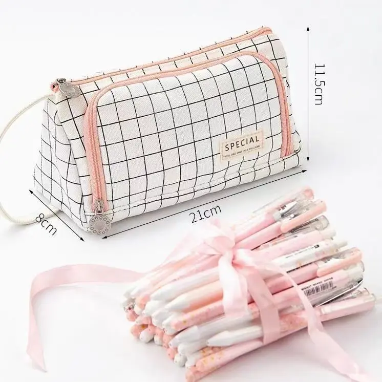Astuccio per matite in tela di jeans di grande capacità borsa per materiale scolastico custodia per penna carina per bambini borsa per cancelleria per studenti borsa per matite portatile - immagine 3