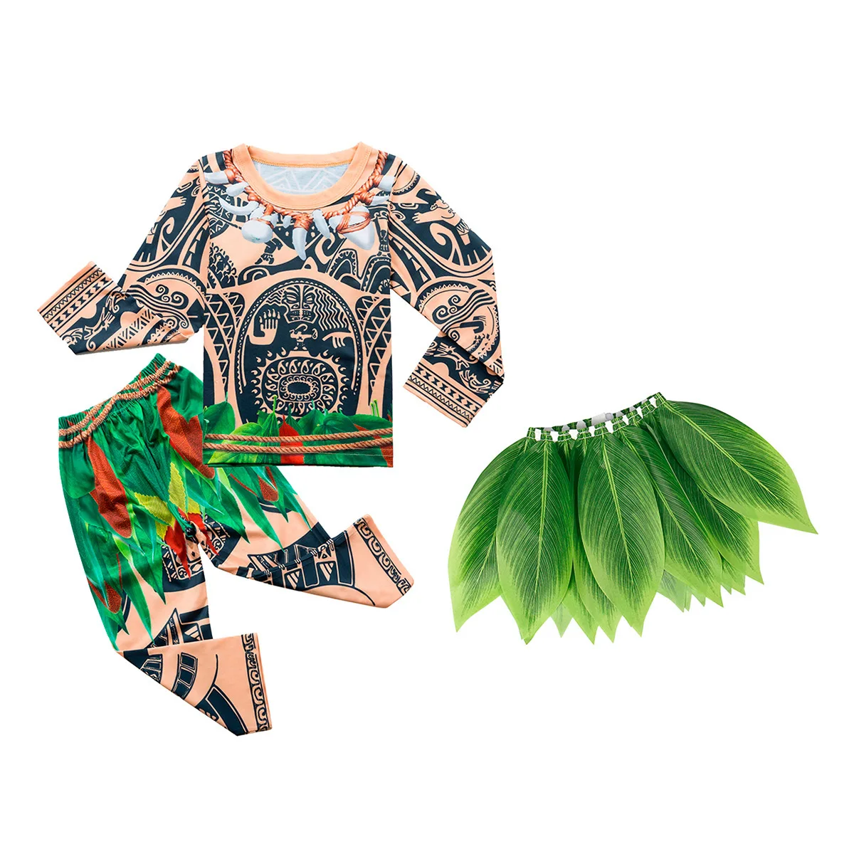 Meninos crianças Moana Maui Manga Curta Camiseta+shorts Roupa de pijama