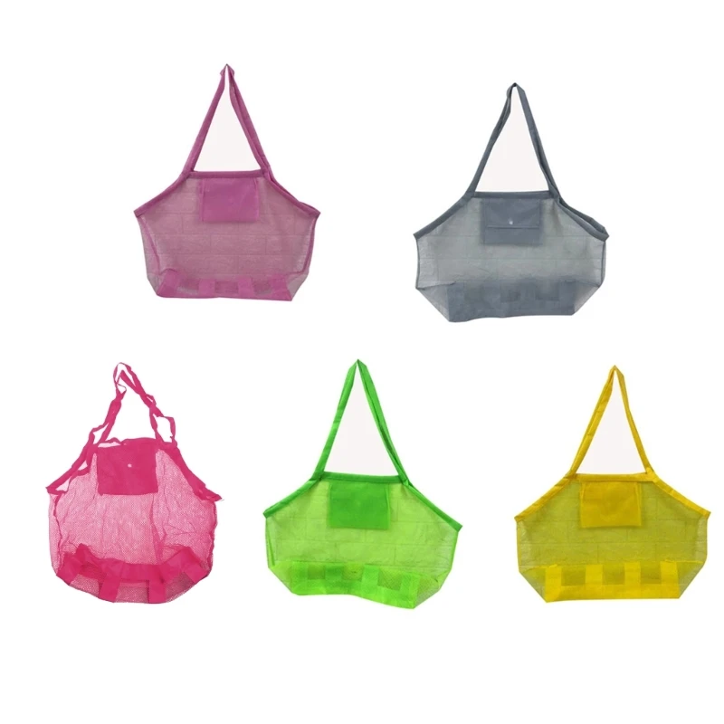 4XBD Big Mesh Tote Bag Beach Toy Used for Storage of Travel for Shell Storage Quick Dry Net Tote Large Capacity Green