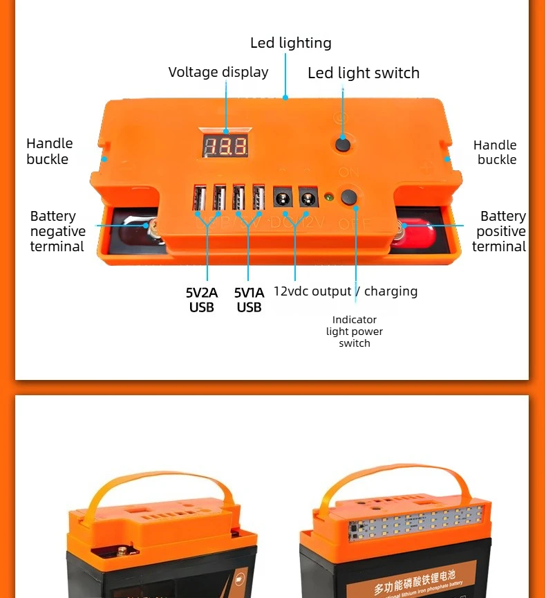 12V 20Ah LiFePO4 Battery High Capacity Large Power for Outdoor Live Streaming, S