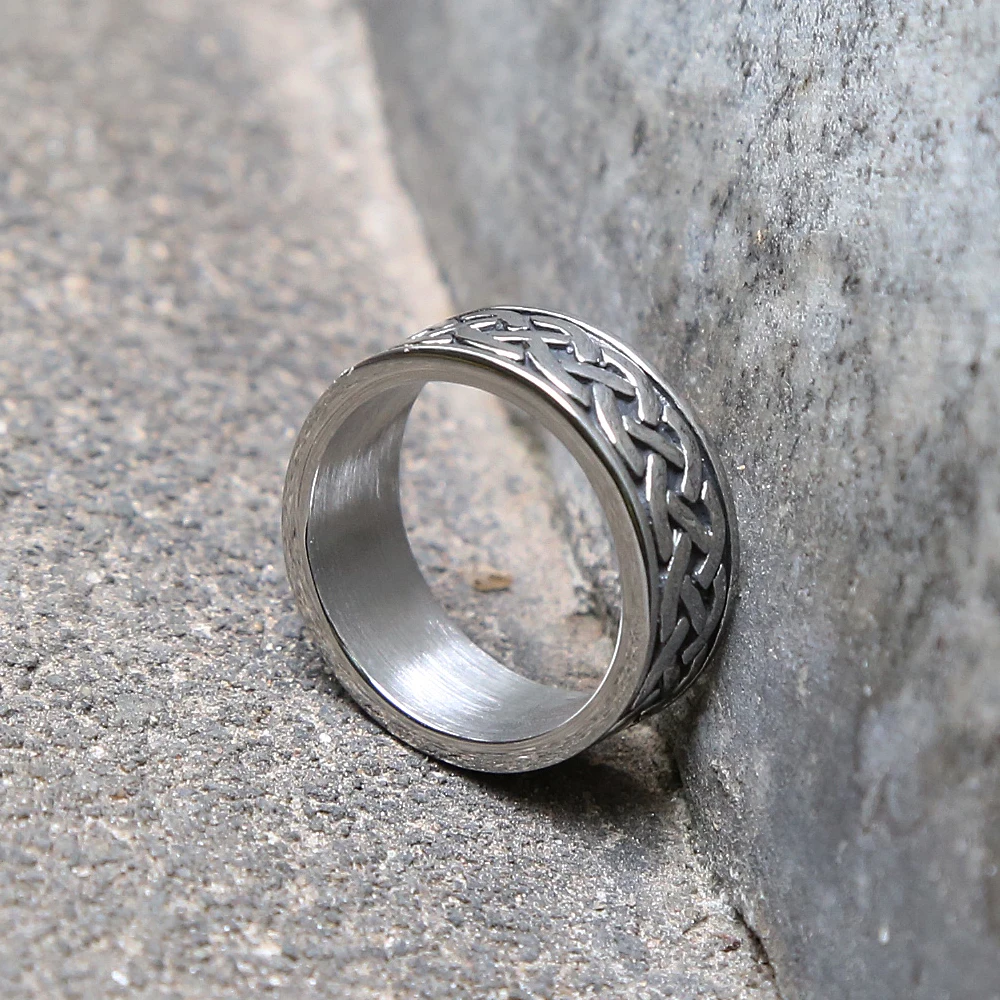 Vintage Viking Stainless Steel Celtics Knot Ring Nordic Men's Ring Odin Rune For Men Women Fashion Jewelry Gifts