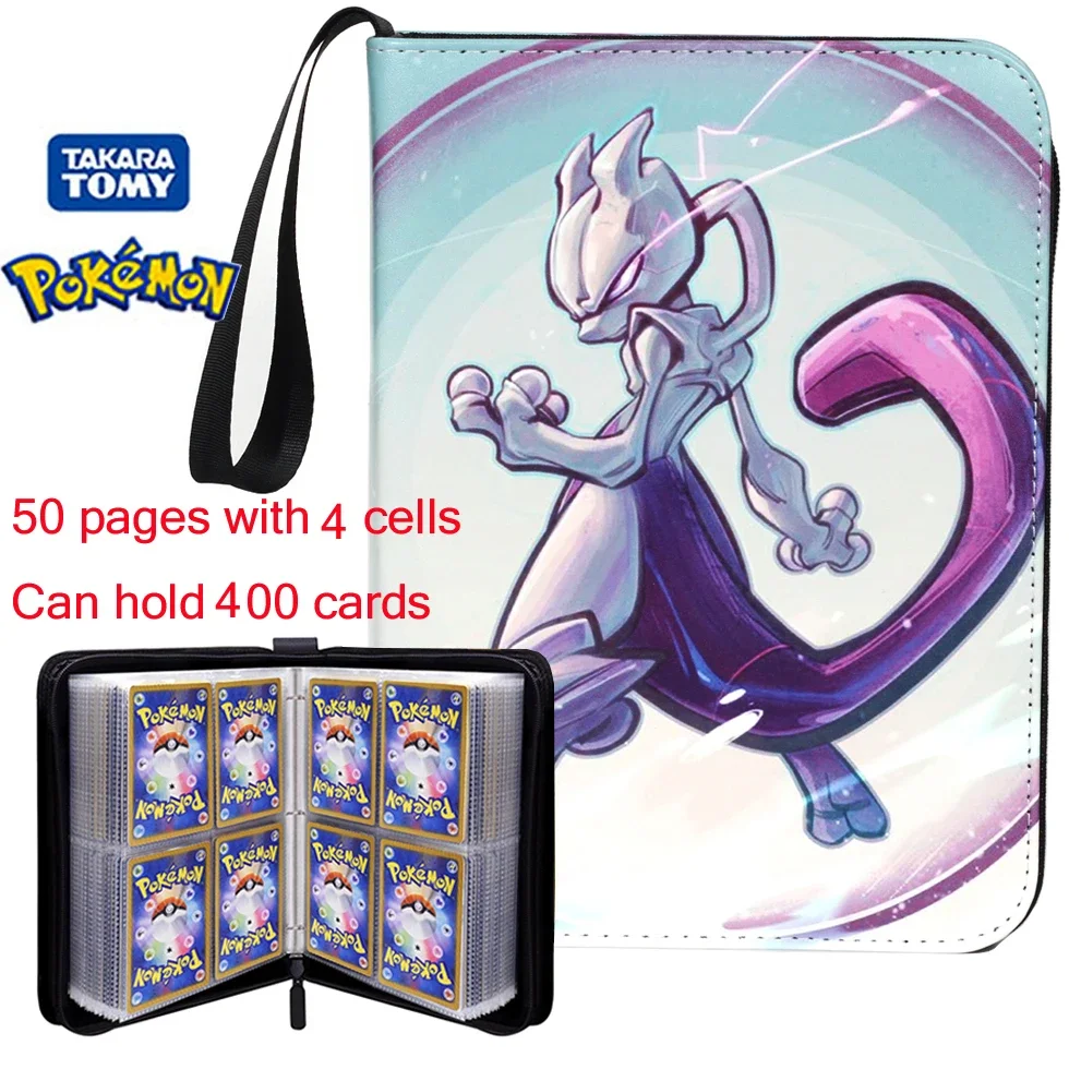 2026 Pokemone Card Album PU Zipper Photo Album Collection Book Anime Figure Hobby File Kids Toy Gifts