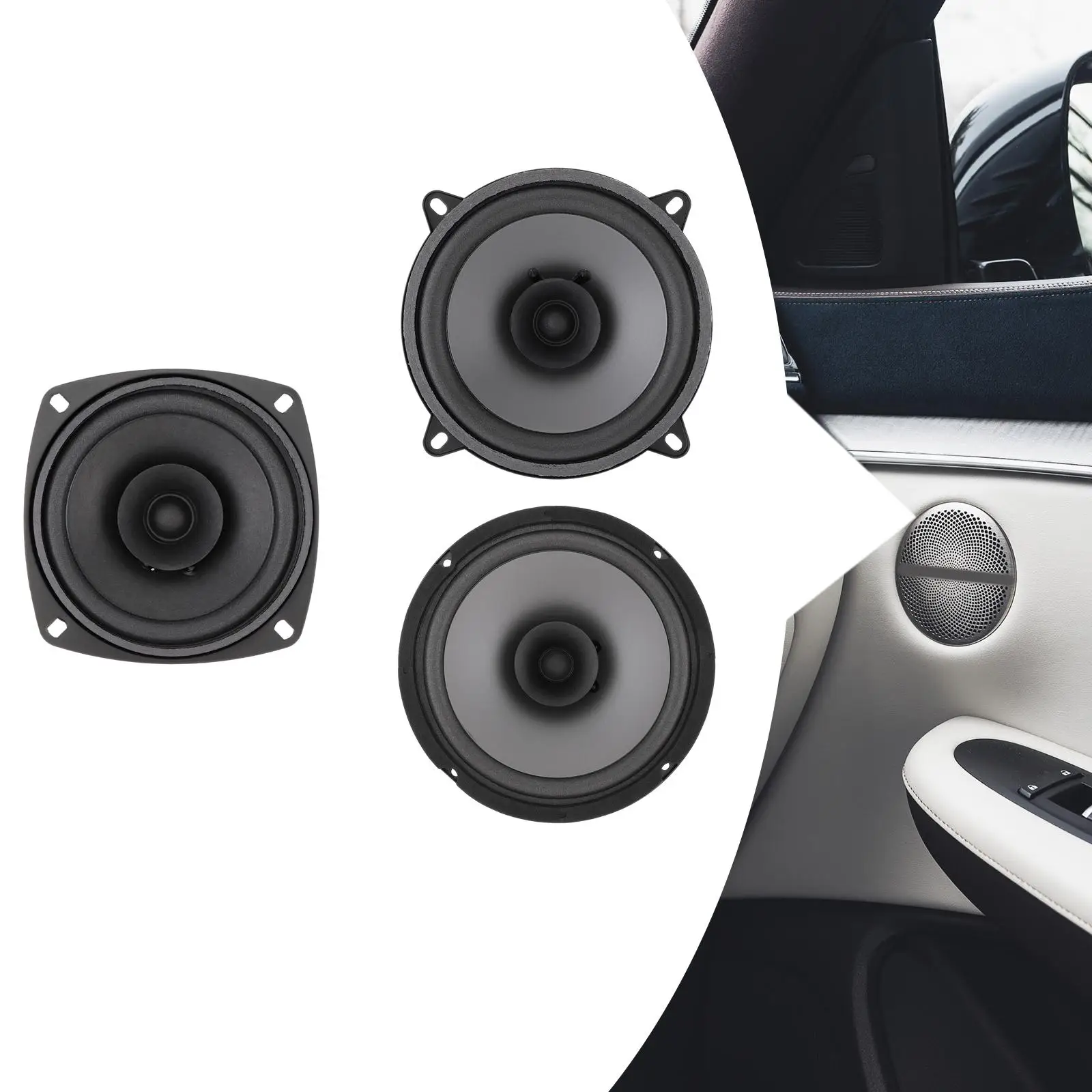 Car Door Speaker 4 Ohms Impedance Car Sound Speaker Black Car Stereo Speaker