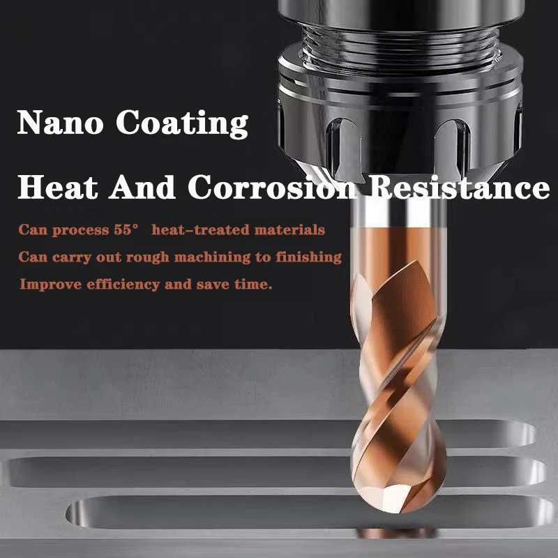 Metal Milling Cutter Ball Nose End Mill Tungsten Carbide Cutter CNC Router Bit