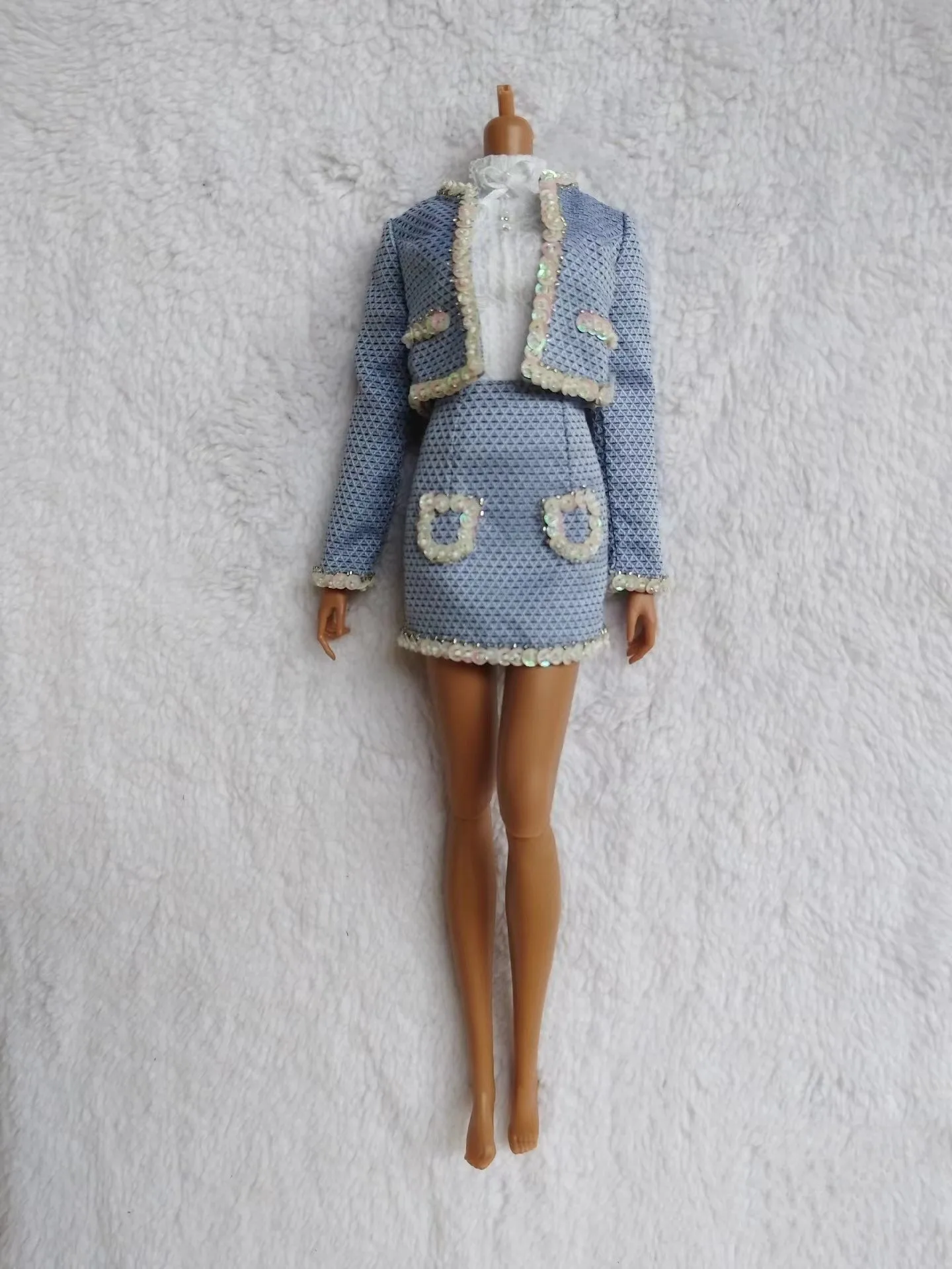 

1/6 Handmade Dolls Clothes Mengfan Second-generation Body Version Fully Lined Top And Skirt Small Fragrance Set