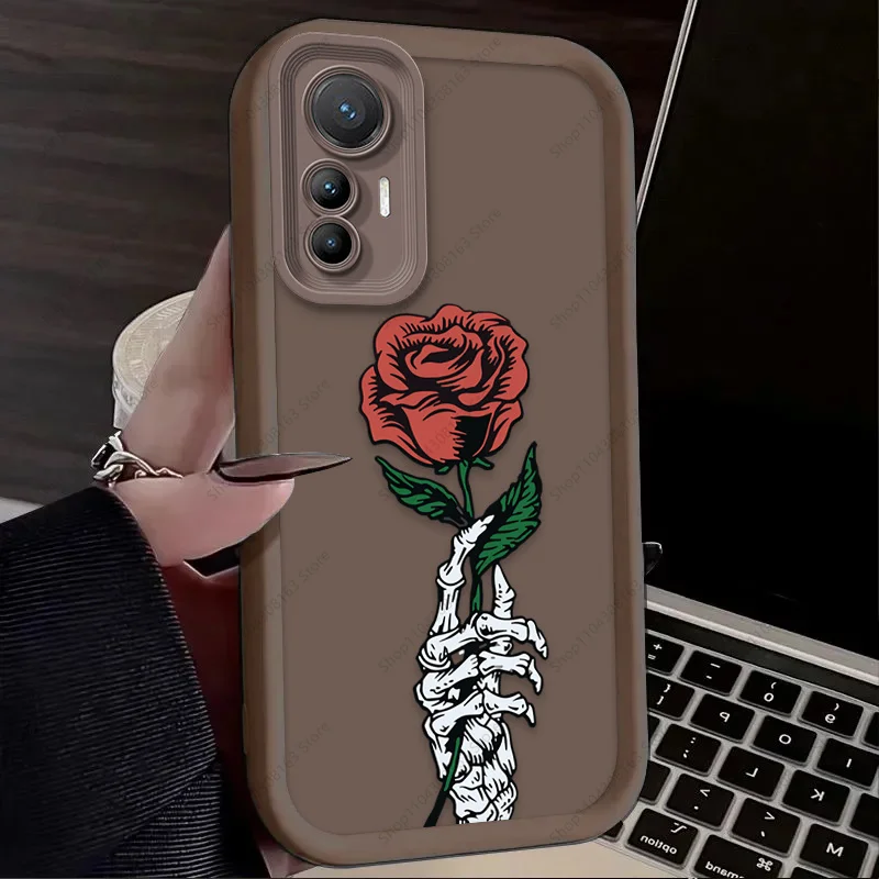 Creative Cat and Skull Themed Phone Case Cover
